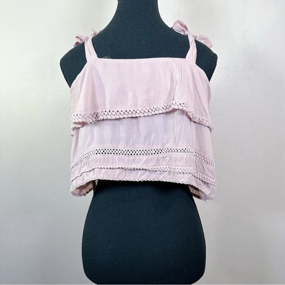 Aritzia Wilfred  Womens Size Medium Lace Ruffle Tank Top - Picture 2 of 12